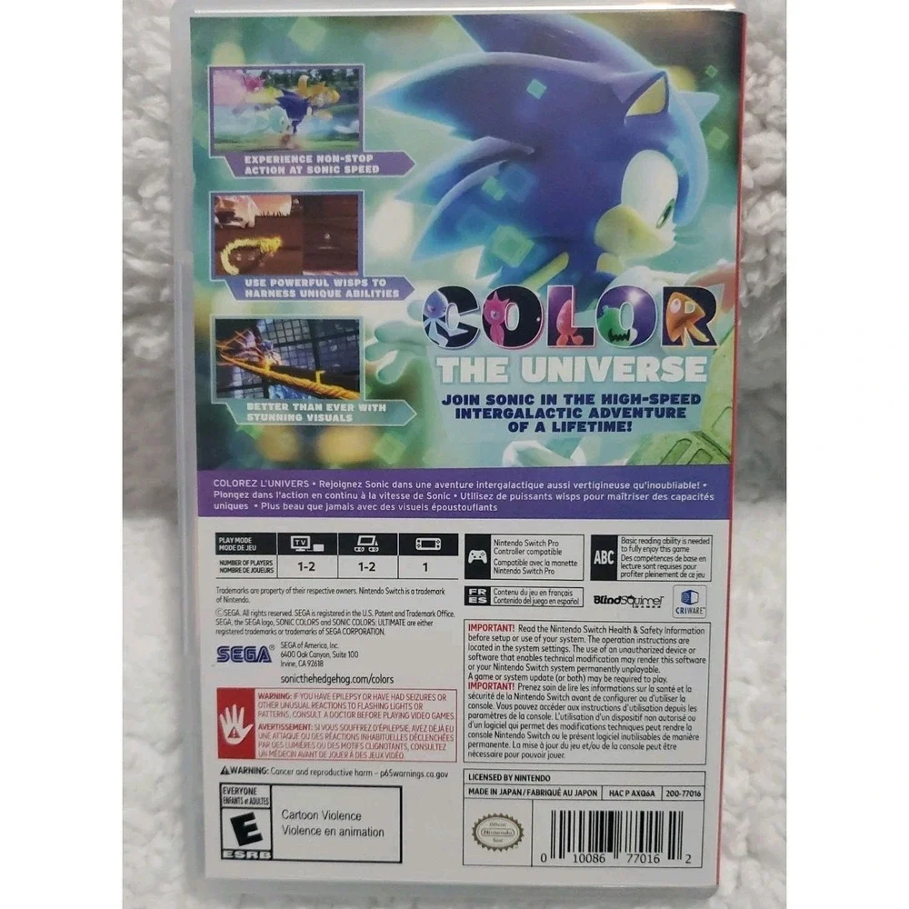 Sonic Colors Ultimate Nintendo Switch SEGA